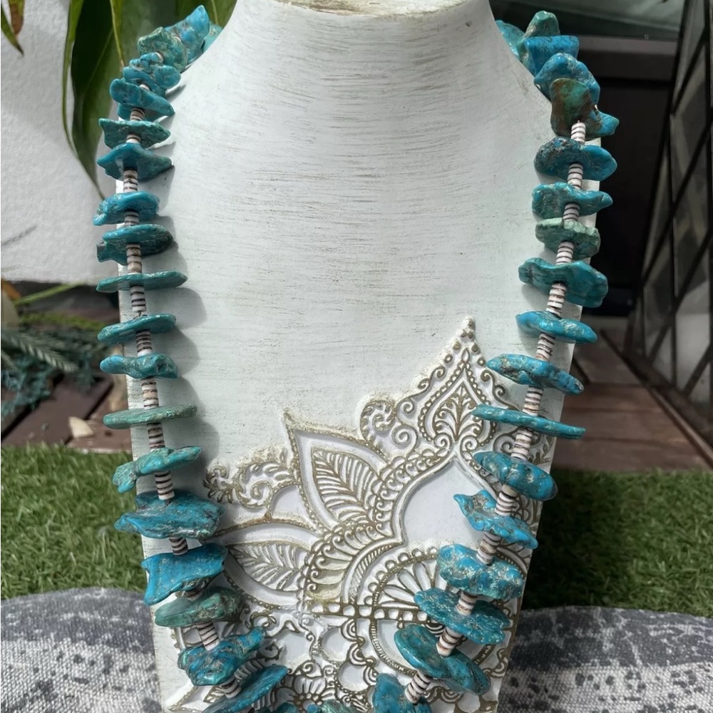 .925 sterling silver & Turquoise chunky necklace Native American Jewelry Gifts